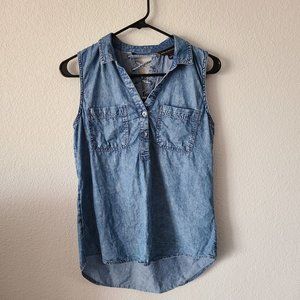 Rock & Republic Sleeveless Denim Blouse Women's Size XS